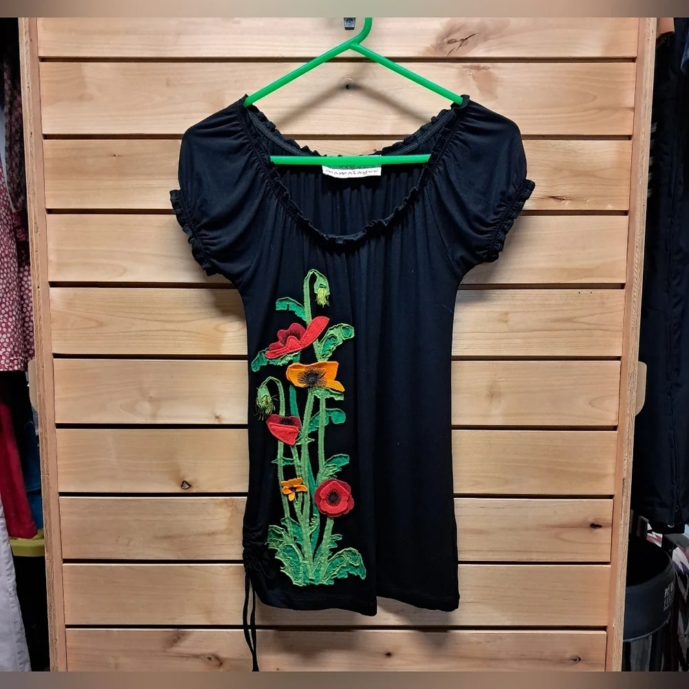 Embroidered Floral Blouse Size S - Picture 2 of 8